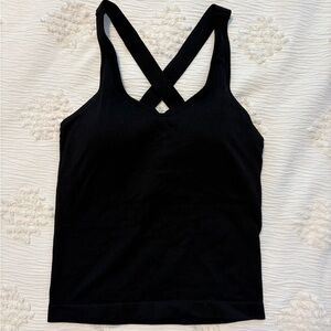 Women’s Black Crisscross Back Tank Top